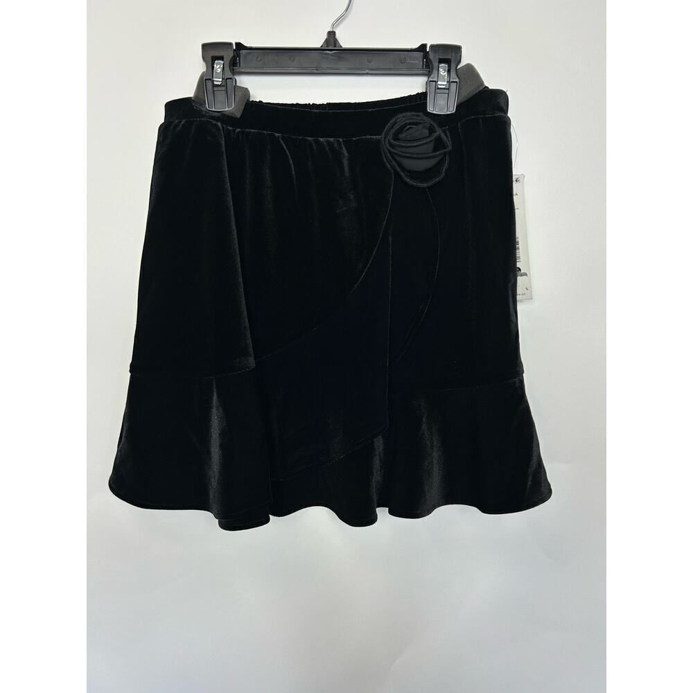Aqua Girl Black‎ Velvet Rise Skirt Size XL
